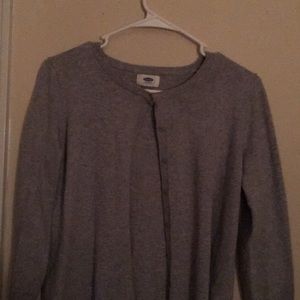 A grey cardigan